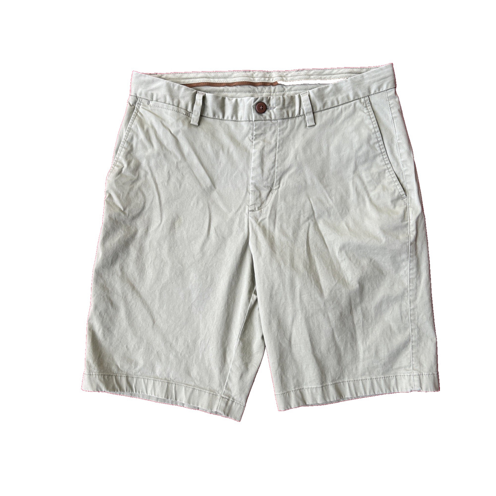 Tommy Bahama Chino Shorts Men Sz 33 Beige Khaki 11" Inseam Stretch Flat Front